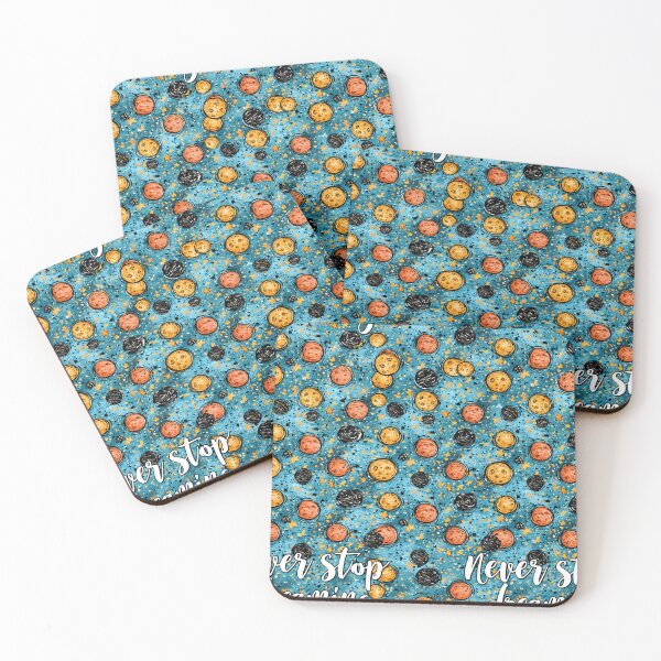 Item preview, Cute Planets and UFOs on Blue Never Stop Dreaming designed and sold by Piotrek0001.