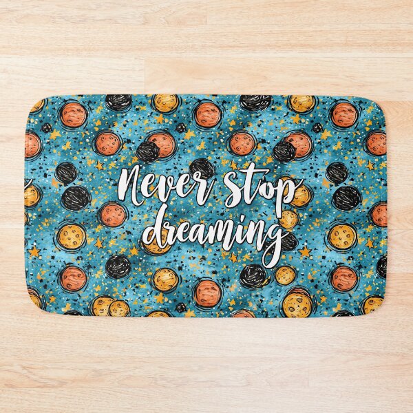 Item preview, Cute Planets and UFOs on Blue Never Stop Dreaming designed and sold by Piotrek0001.