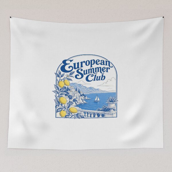 Item preview, European Summer Club Coastal Art Print – Mediterranean Travel Aesthetic Wall Decor for Summer Lovers designed and sold by Bright Nest Studio.