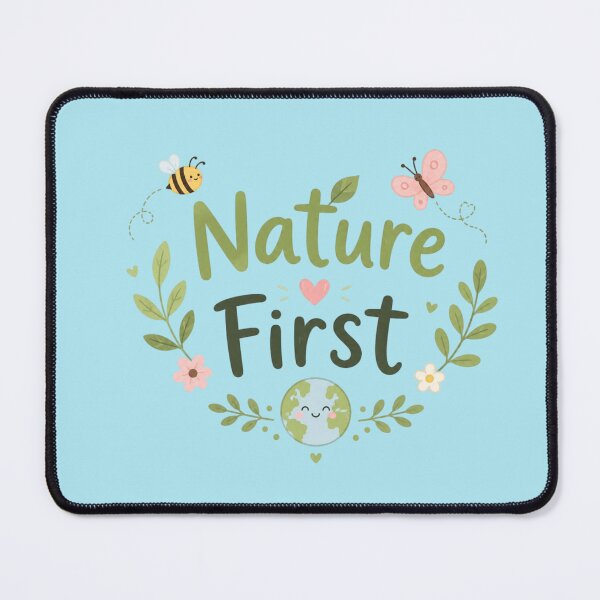 Item preview, Nature First Cute Eco Earth Design | Kawaii Environmental Quote T-Shirt Sticker Gift designed and sold by Sanika arts .
