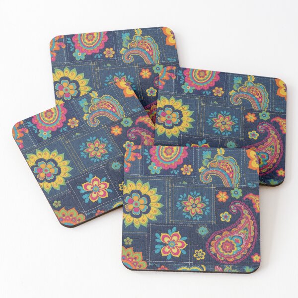 Item preview, Denim paisley floral patchwork  designed and sold by Roxburylane.