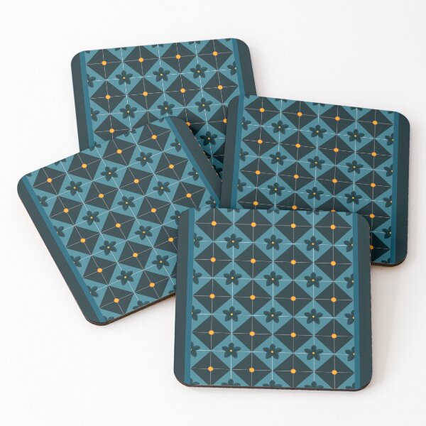 Item preview, Parisian Jasmine Tile (Teal) designed and sold by elephantfeathercreative.