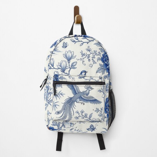 Item preview, Blue and White Chinoiserie Floral Birds Pattern designed and sold by FashioonTrends.
