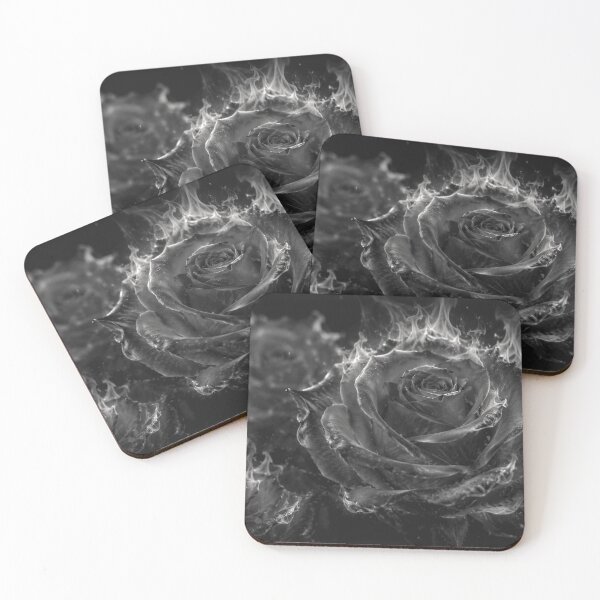 Item preview, Still Burning — Dark Rose Fire Black and White designed and sold by CunningMaskPrints.