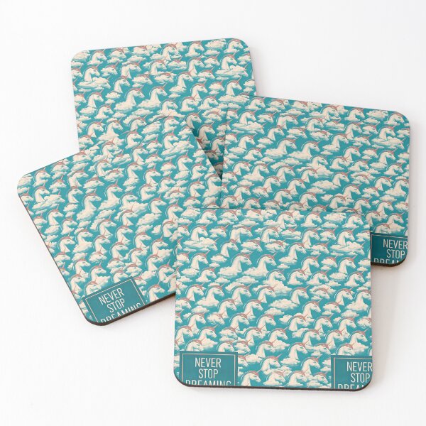 Item preview, Pastel Teal Unicorn Pattern Never Stop Dreaming designed and sold by Piotrek0001.
