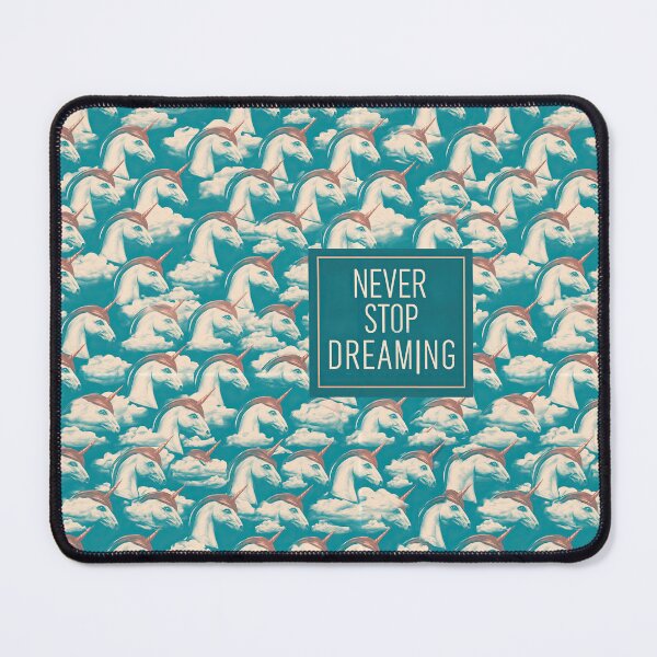 Item preview, Pastel Teal Unicorn Pattern Never Stop Dreaming designed and sold by Piotrek0001.
