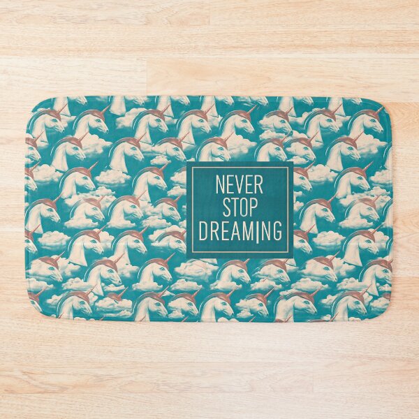 Item preview, Pastel Teal Unicorn Pattern Never Stop Dreaming designed and sold by Piotrek0001.