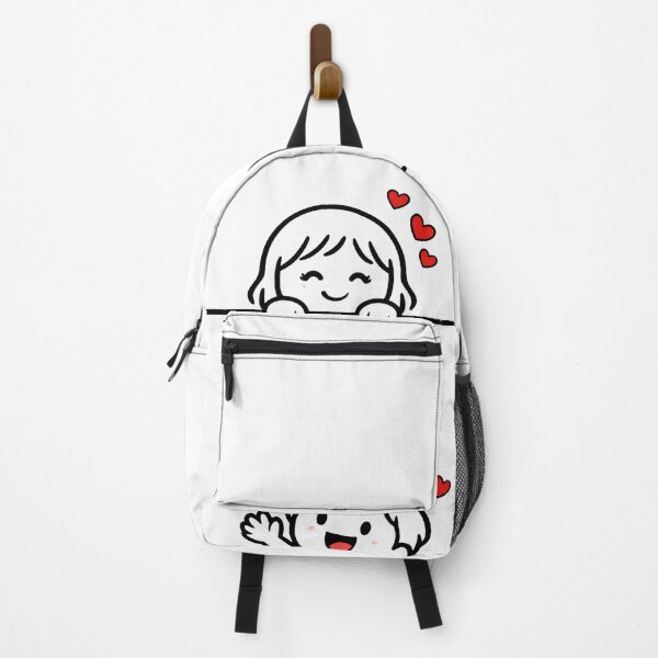 Item preview, Cute Boy and Girl Peeking with Hearts Love Cartoon Illustration designed and sold by StormVape.