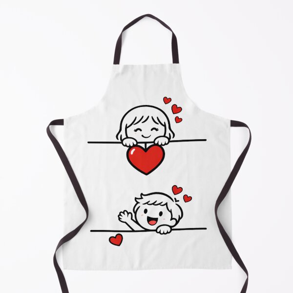 Item preview, Cute Boy and Girl Peeking with Hearts Love Cartoon Illustration designed and sold by StormVape.