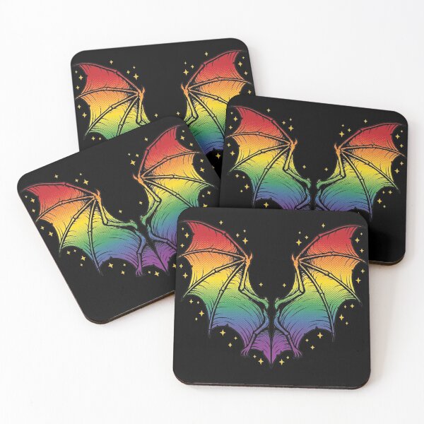 Item preview, Rainbow Bat Wings Spooky LGBTQ Pride Goth Creepy Cute Retro designed and sold by AdyKurniawan.