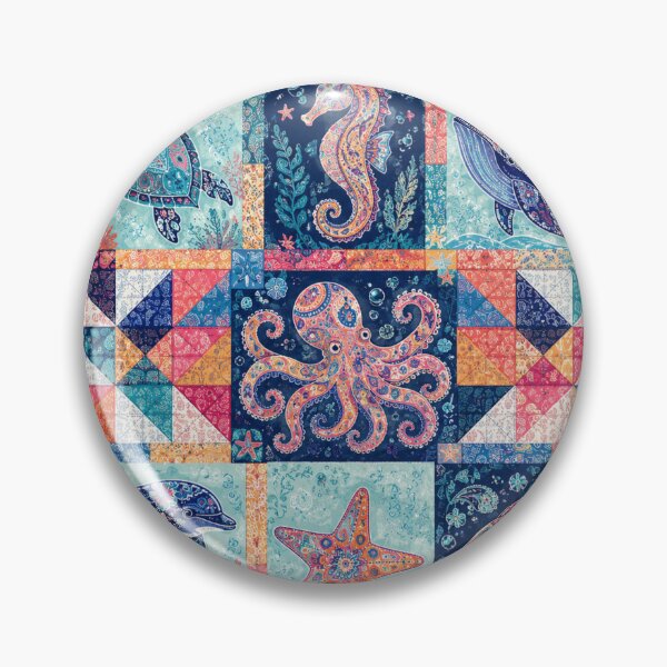 Item preview, Marine life patchwork pattern  designed and sold by Roxburylane.