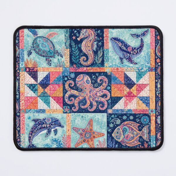 Item preview, Marine life patchwork pattern designed and sold by Roxburylane.
