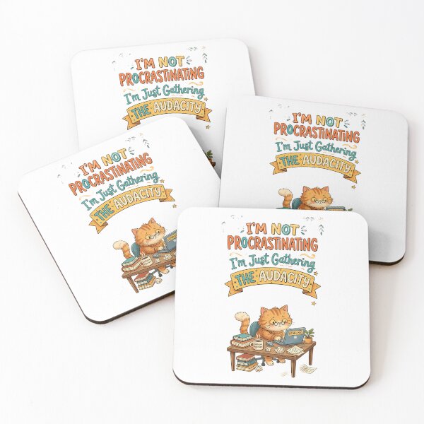 Item preview, Funny Cat Procrastinating Gathering The Audacity designed and sold by campbellcnfi.