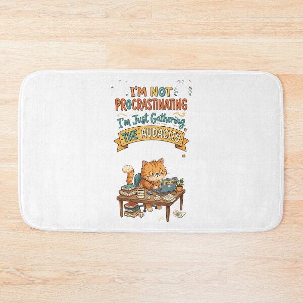 Item preview, Funny Cat Procrastinating Gathering The Audacity designed and sold by campbellcnfi.