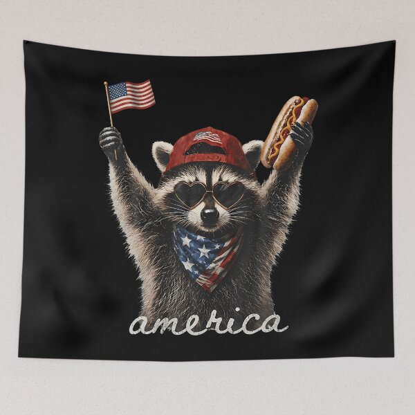 Item preview, America Meme Raccoon Hot Dog 250 Years 1776 2026 4Th Of July designed and sold by ripgoatclothing.