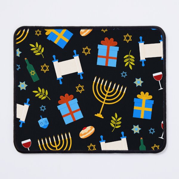 Item preview, Hanukkah Menorahs, Presents, Torah Scrolls, And Wine Pattern designed and sold by DEC02.
