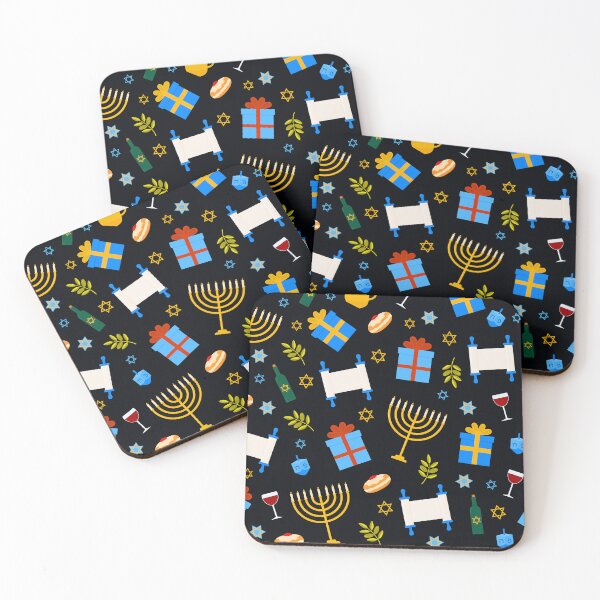 Item preview, Hanukkah Menorahs, Presents, Torah Scrolls, And Wine Pattern designed and sold by DEC02.