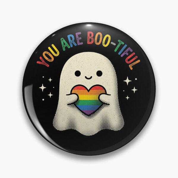 Item preview, You Are Boo-Tiful Cute Ghost LGBTQ Pride Rainbow Heart designed and sold by AdyKurniawan.