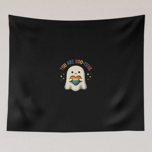 Item preview, You Are Boo-Tiful Cute Ghost LGBTQ Pride Rainbow Heart designed and sold by AdyKurniawan.