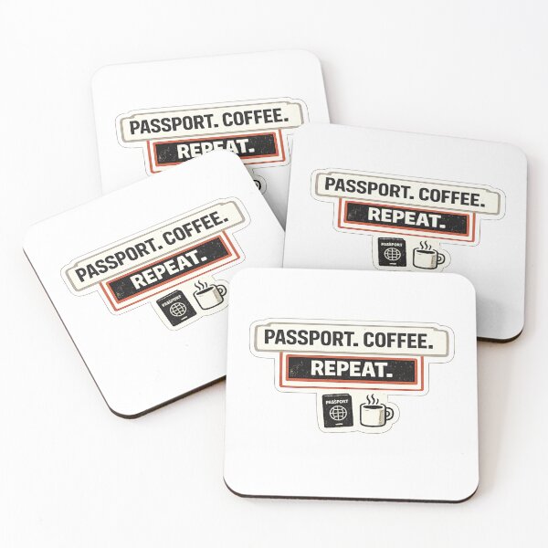 Item preview, Passport Coffee Repeat Funny Travel Mug designed and sold by TheOffDutyShop.
