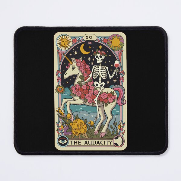 Item preview, The Audacity  Skeleton On Unicorn Tarot Design designed and sold by campbellcnfi.