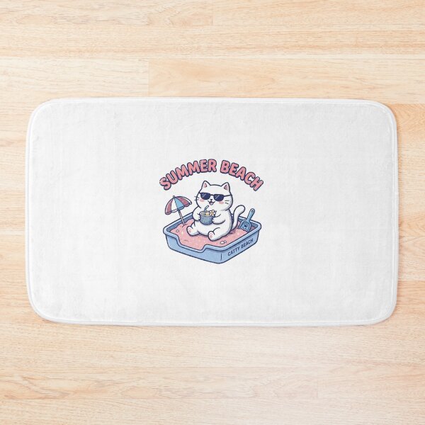 Item preview, Funny Cat Summer Beach Litter Box Vacation Parody Retro designed and sold by AdyKurniawan.