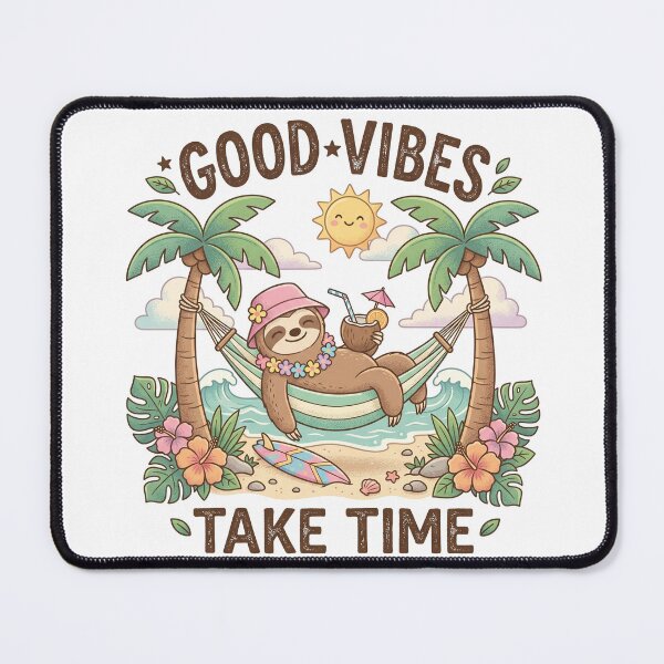 Item preview, Funny Sloth Good Vibes Take Time Retro Summer Beach Hammock designed and sold by AdyKurniawan.