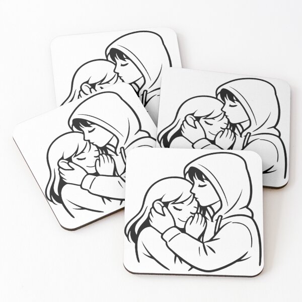 Item preview, Loving Couple Embrace Line Art Illustration designed and sold by StormVape.