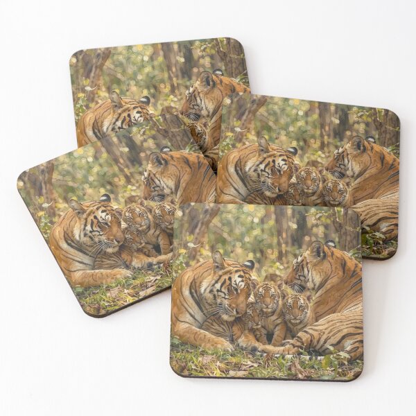 Item preview, Tiger Family Oil Painting designed and sold by Kirrindy Designs.
