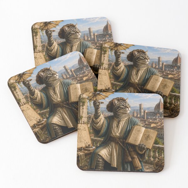 Item preview, Dreamscape Leonardo da Vinci An Imagined Life of a Sleeping Gray Cat designed and sold by Mindworx21.