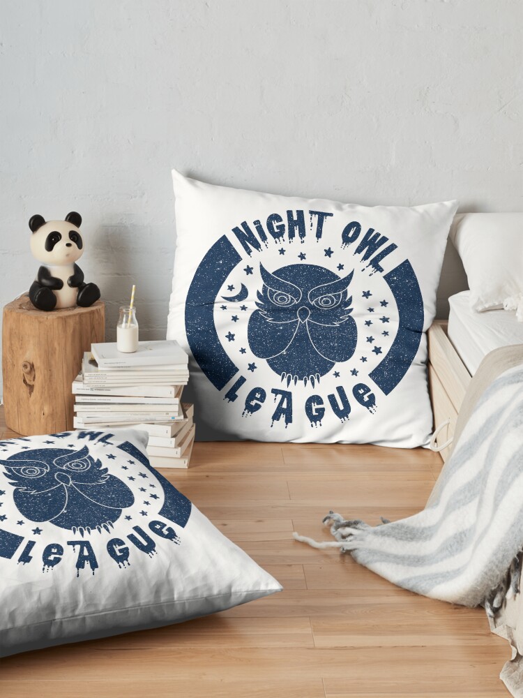 Alternate view of Night Owl League - BLUE Floor Pillow