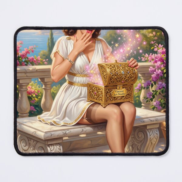 Item preview, Magical Pin-Up Girl Opening Treasure Chest Retro Art designed and sold by Vincent-68.