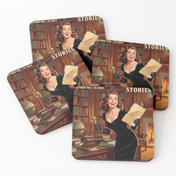Item preview, 1950s Pulp Fiction Mystery Investigator Pinup Wall Art designed and sold by Vincent-68.