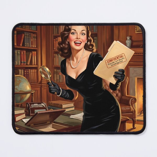 Item preview, 1950s Pulp Fiction Mystery Investigator Pinup Wall Art designed and sold by Vincent-68.