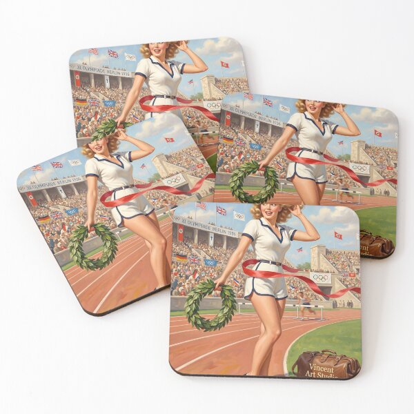 Item preview, 1936 Olympic Pin-Up Girl Retro Vintage Style Art designed and sold by Vincent-68.