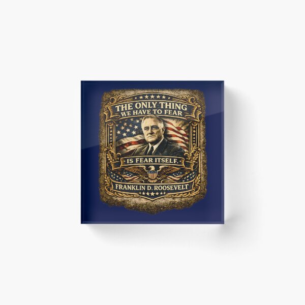 Item preview, Franklin D. Roosevelt Quote Poster | The Only Thing We Have to Fear Is Fear Itself FDR | Vintage Patriotic Art designed and sold by RockyLambda.