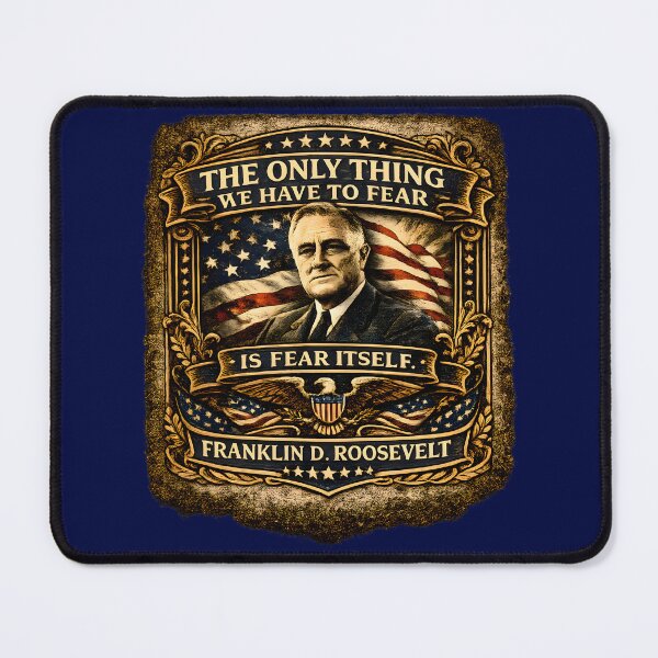 Item preview, Franklin D. Roosevelt Quote Poster | The Only Thing We Have to Fear Is Fear Itself FDR | Vintage Patriotic Art designed and sold by RockyLambda.