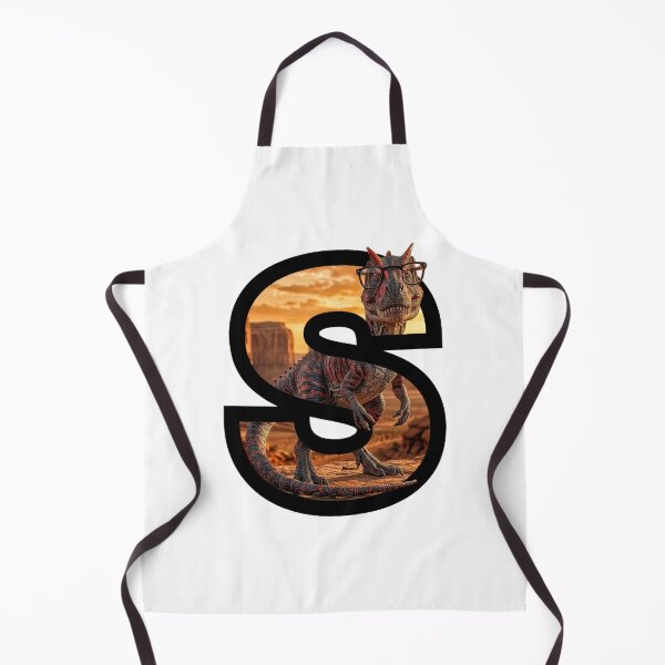 Item preview, Letter S Dinosaur wearing Glasses - Funny Nerd Carnotaurus Monogram designed and sold by mackyartsstudio.
