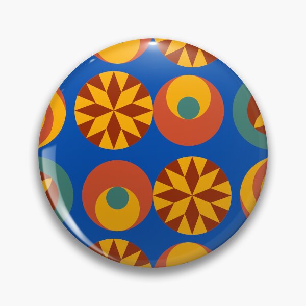 Item preview, Seventies shapes with a modern blue designed and sold by BritishDelights.