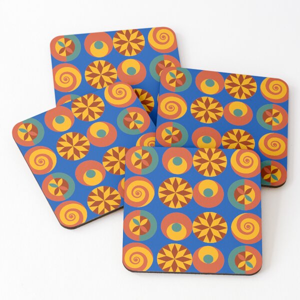 Item preview, Seventies shapes with a modern blue designed and sold by BritishDelights.