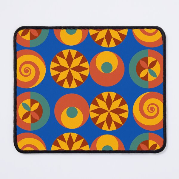 Item preview, Seventies shapes with a modern blue designed and sold by BritishDelights.