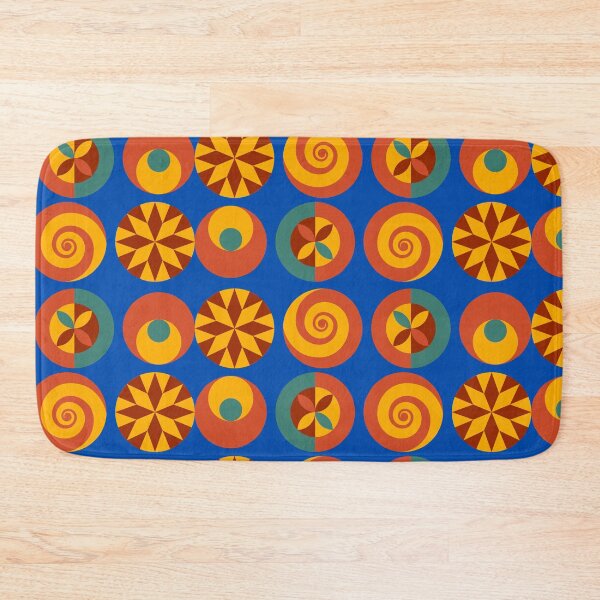 Item preview, Seventies shapes with a modern blue designed and sold by BritishDelights.