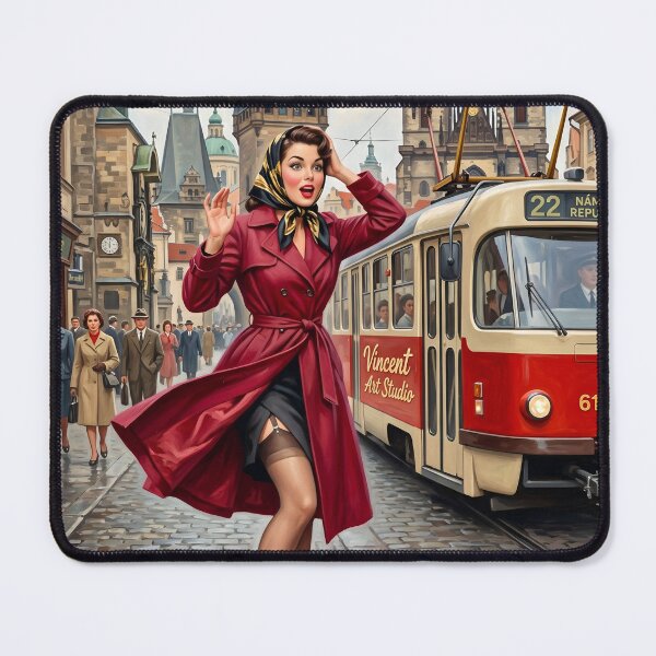 Item preview, Vintage Prague Street Style Pin-up Art Print designed and sold by Vincent-68.