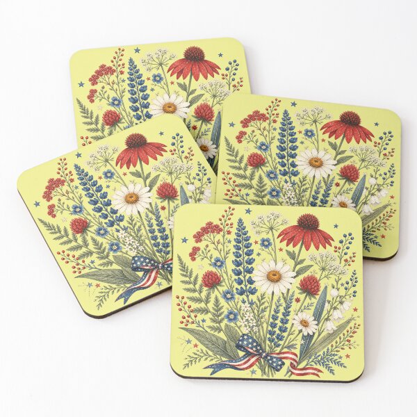 Item preview, Floral 4th of July, Patriotic, Wildflower, Red White Blue, USA designed and sold by PastelWingg.