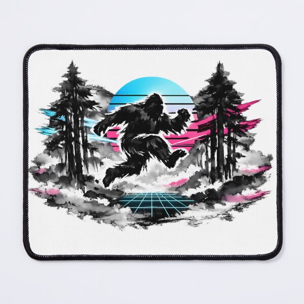 Item preview, Synthwave Bigfoot Sumi‑e designed and sold by KungPowUnicorn.