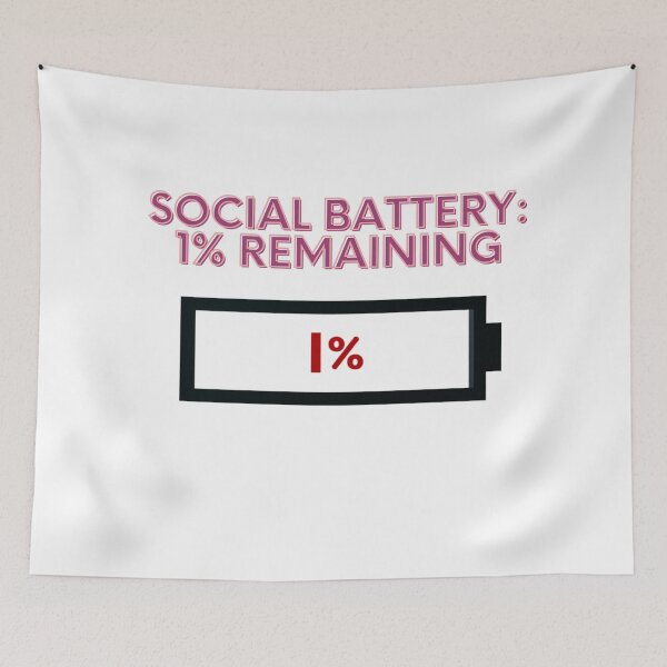 Item preview, Introvert Social Battery T-Shirt - Social Battery 1% Remaining Funny Introvert Gift designed and sold by OopsIDrewIt.