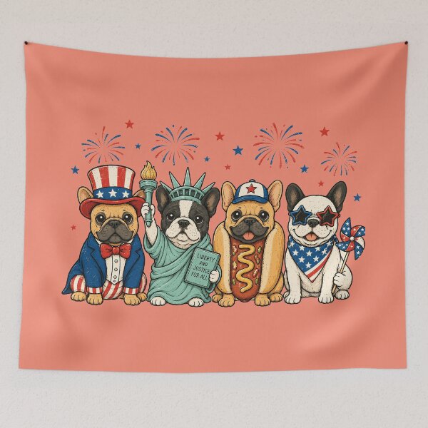 Item preview, Divertido 4 de julio, Bulldog francés, Perro, Frenchie designed and sold by PastelWingg.