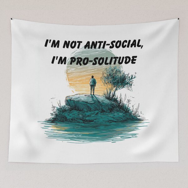 Item preview, Introvert T-Shirt - I'm Not Anti-Social I'm Pro-Solitude Funny Introvert Gift designed and sold by OopsIDrewIt.