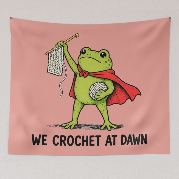 Item preview, Funny Crochet, We Crochet At Dawn, Frog designed and sold by PastelWingg.