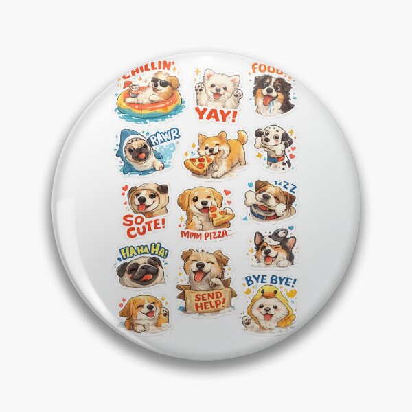 Item preview, Funny Dog Sticker Pack of 15 | Cute Cartoon Dogs | Dog Lover Stickers | Kawaii Puppy Decals designed and sold by HaveAGoodDay365.